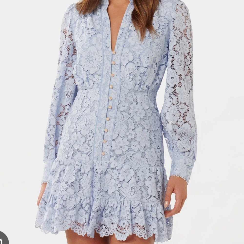 Ever New Evie Lace Mini Dress in Light Blue-BRAND NEW w/tags - Picture 3 of 9